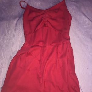 Red romper with cut out